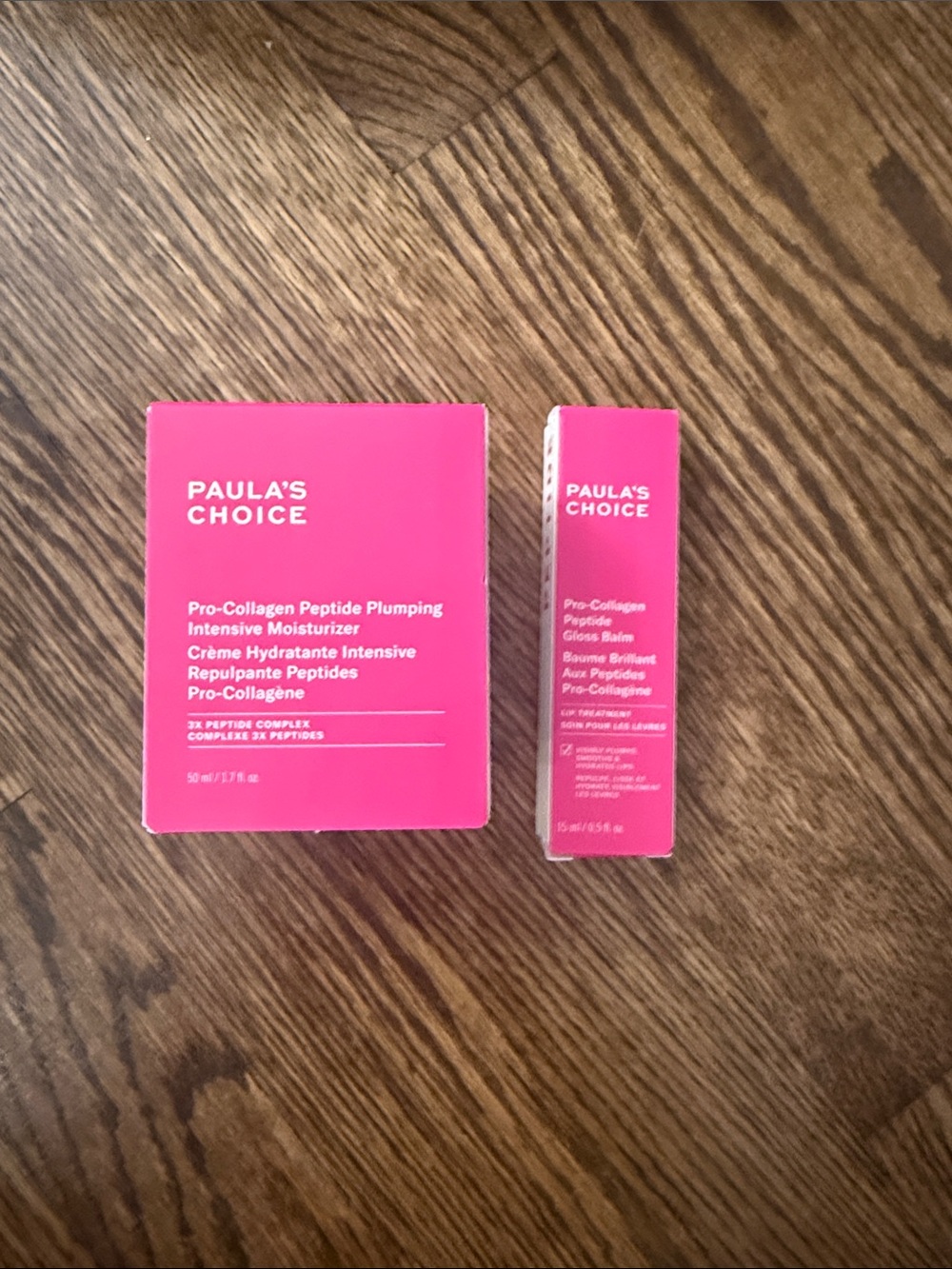 Paula’s choice pro collagen, peptide, moisturizer, and gloss bomb